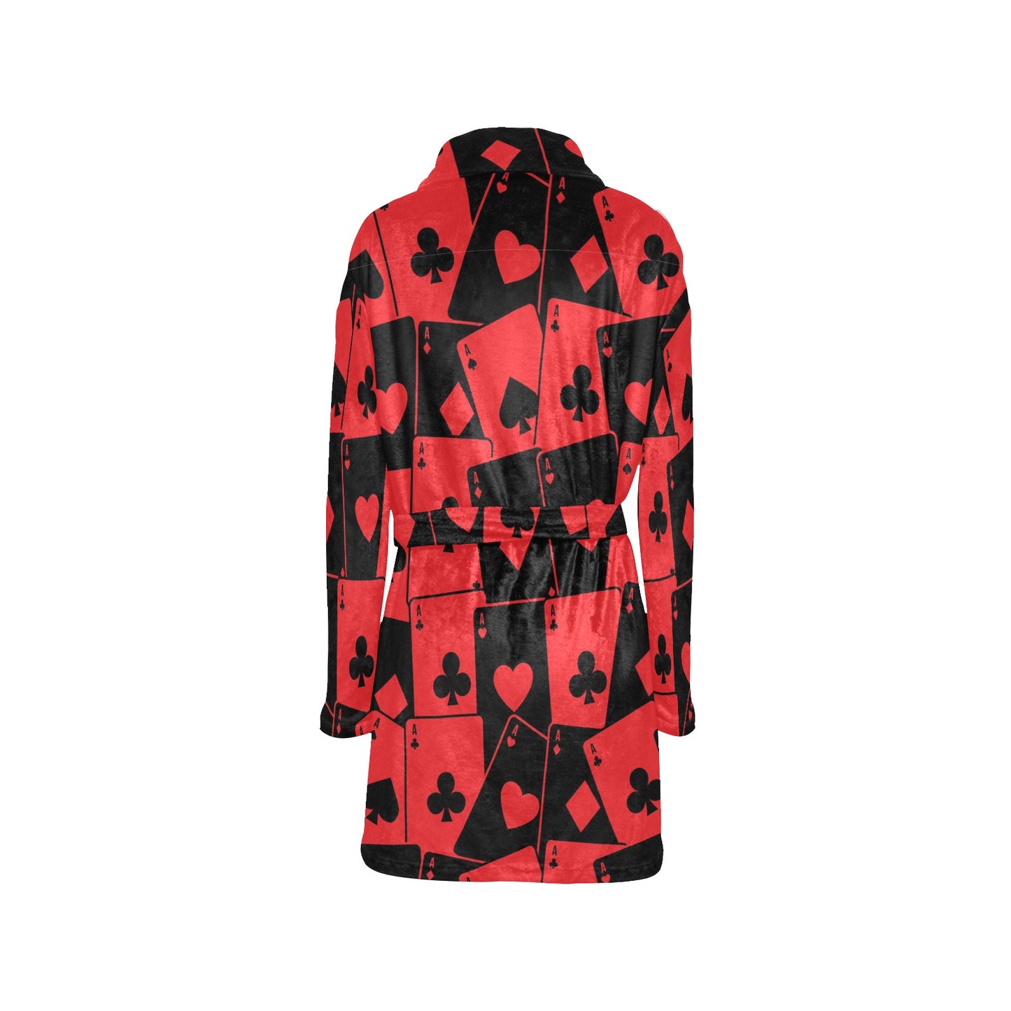 Poker Cards Pattern Print Design A01 Women's Fleece Robe