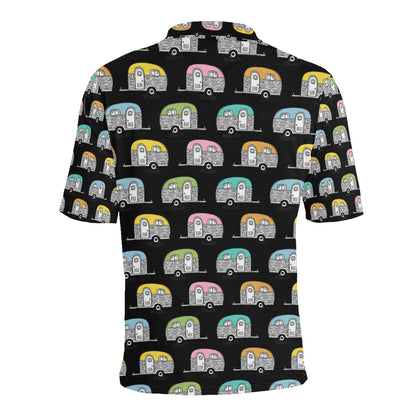 Camper Pattern Camping Themed No 2 Print Men Polo Shirt