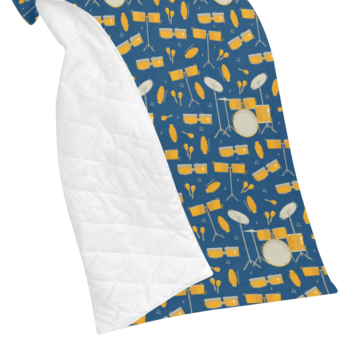 Drum Set Pattern Print Design 03 Premium Quilt