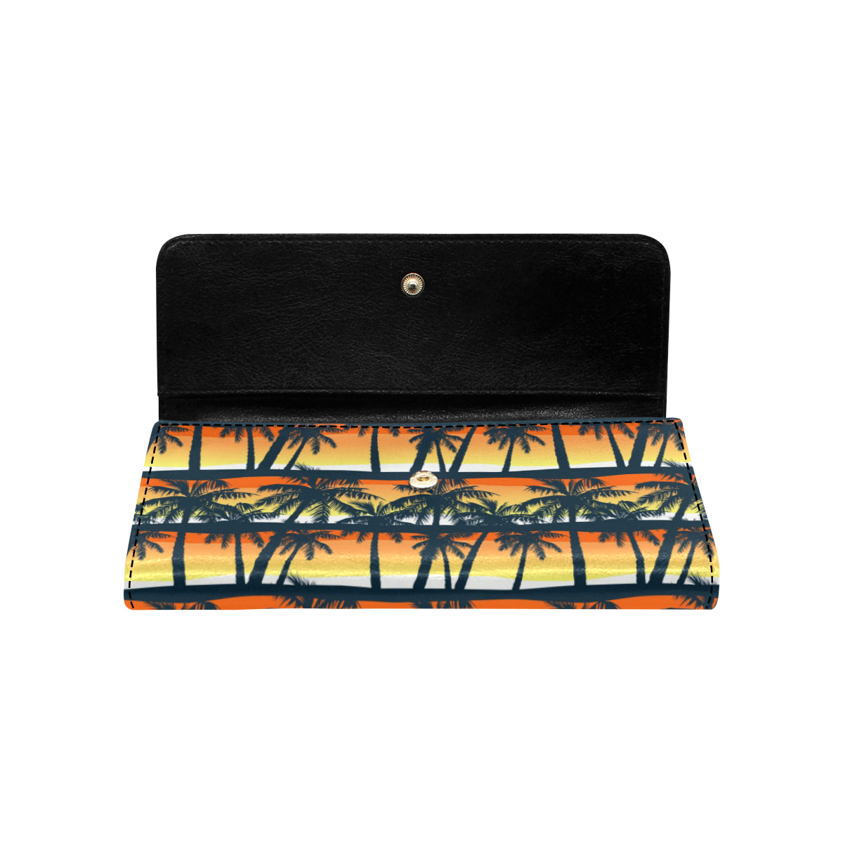 Palm Tree Pattern Print Design PT011 Women's Trifold Wallet