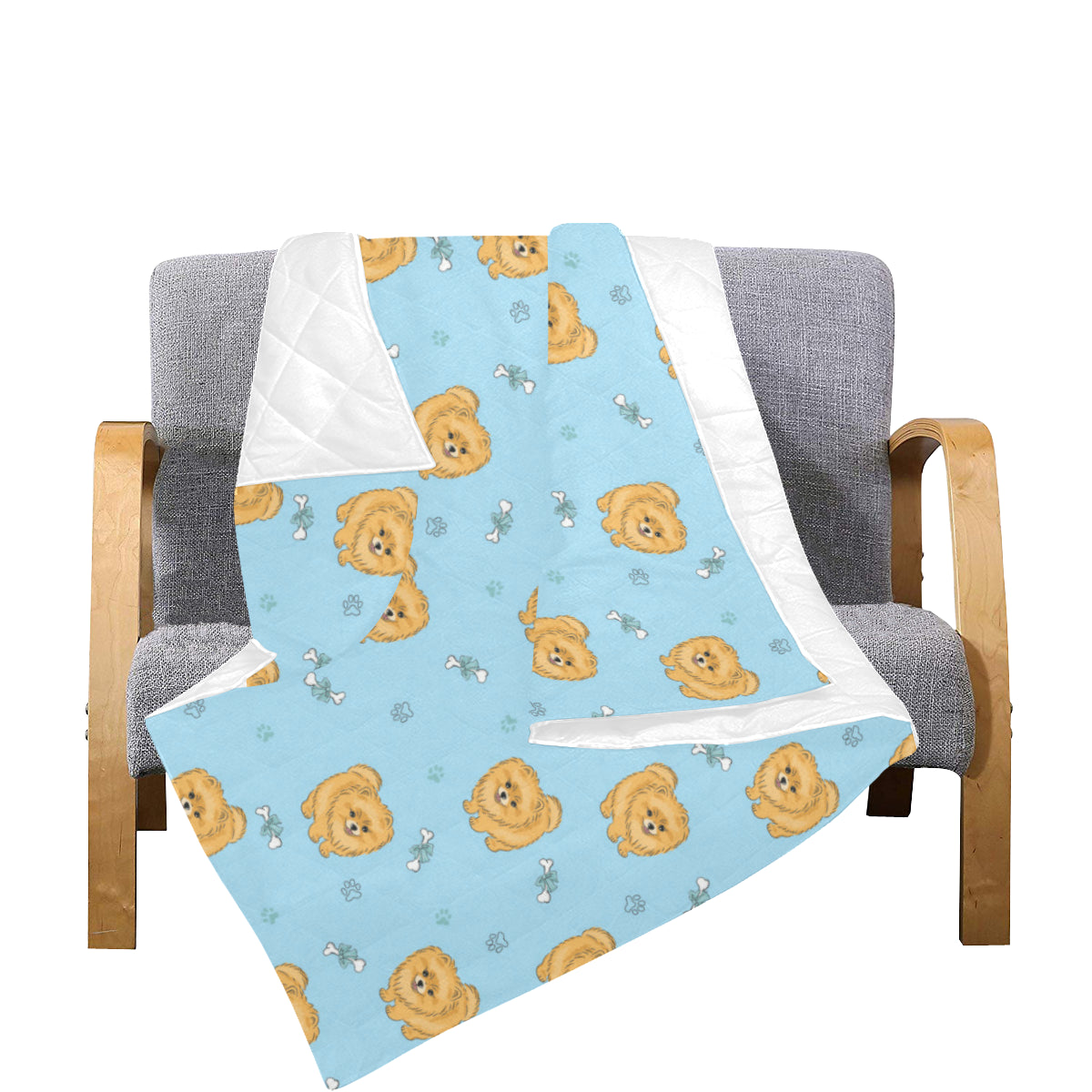 Pomeranians Pattern Print Design A03 Premium Quilt
