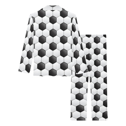 Soccer Ball Texture Print Pattern Women's Long Pajama Set