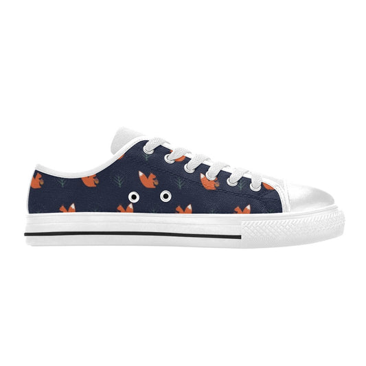 Squirrel Print Design LKS303 Women's White Low Top Shoes