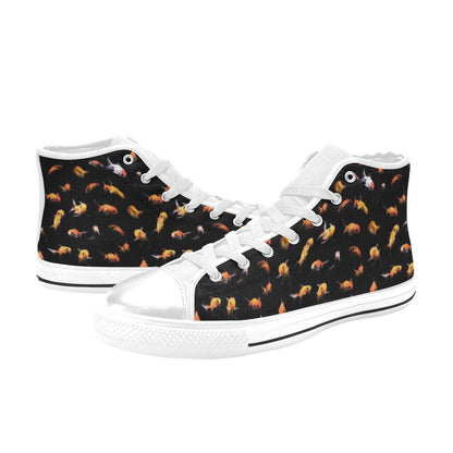 Goldfish Print Design LKS402 Men's High Top Canvas Shoes