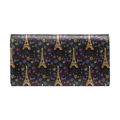 Eiffel Tower Love Paris Print Women's Trifold Wallet