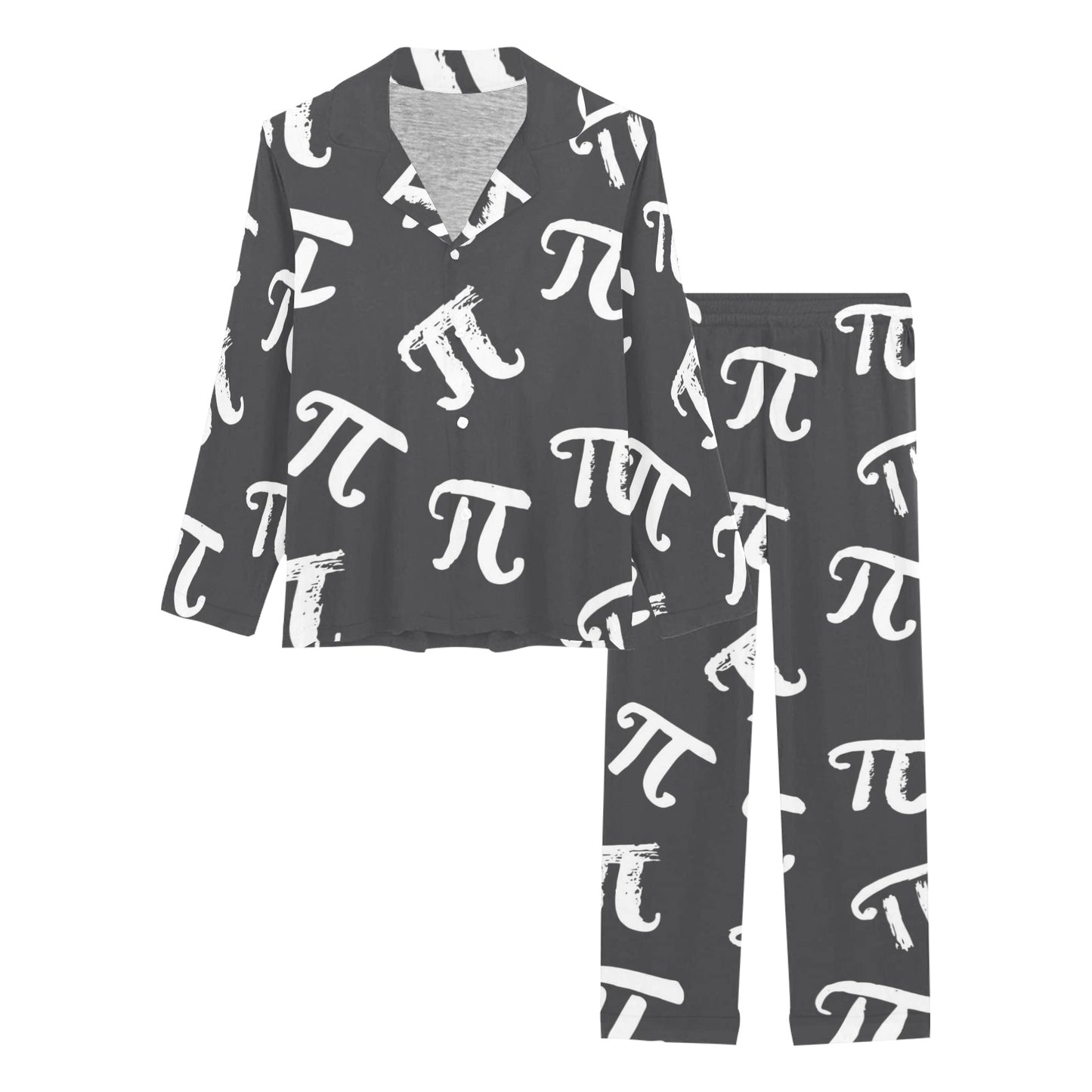 Pi Day Pattern Print Design A02 Women's Long Pajama Set
