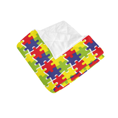 Autism Awareness Pattern Print Design 03 Premium Quilt