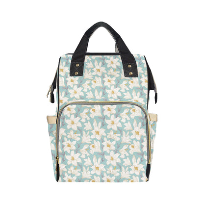 Lily Pattern Print Design 02 Diaper Bag Backpack