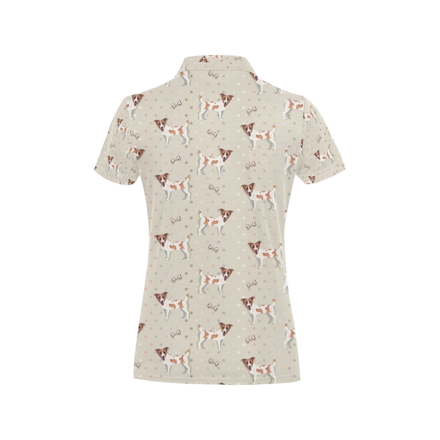 Russell Terriers With Bone Print Design LKS302 Women's Polo Shirt