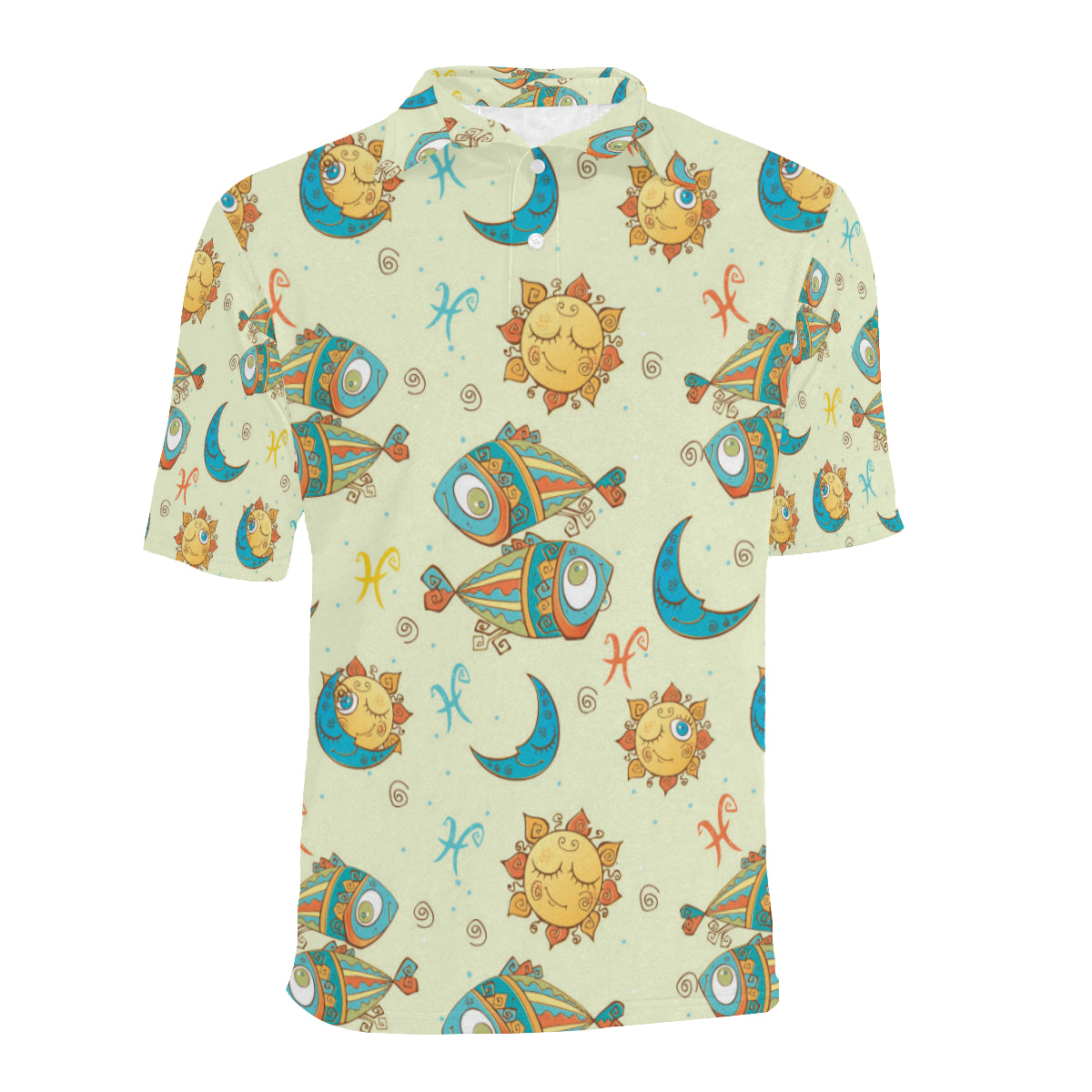 Pisces Pattern Print Design A03 Men Polo Shirt