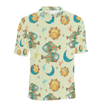 Pisces Pattern Print Design A03 Men Polo Shirt