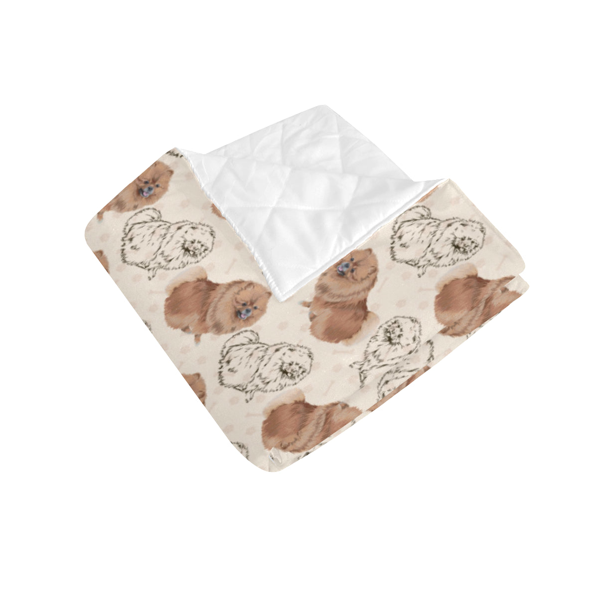 Pomeranians Pattern Print Design A01 Premium Quilt
