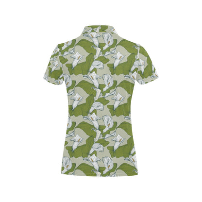 Lily Pattern Print Design LY08 Women's Polo Shirt