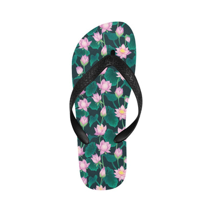 Water Lily Print Design LKS302 Flip Flops