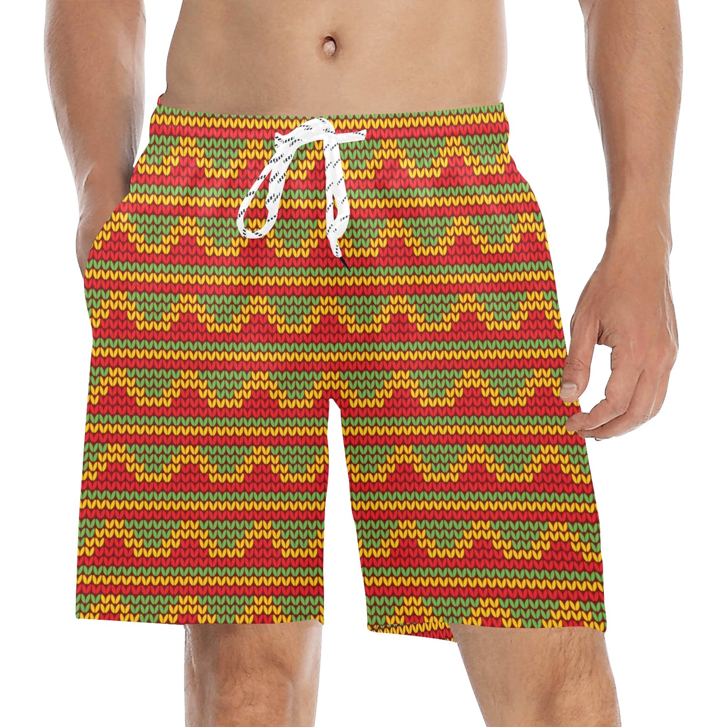 Rasta Reggae Color Print Men's Swim Trunks Beach Shorts