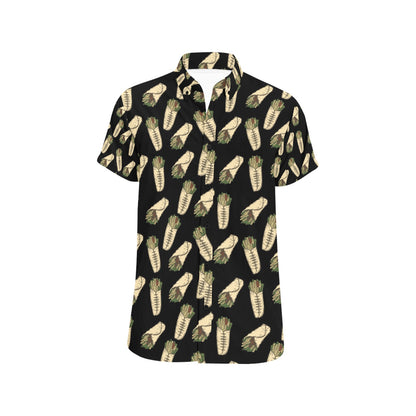 Burrito Print Design LKS303 Men Short Sleeve Button Up Shirt