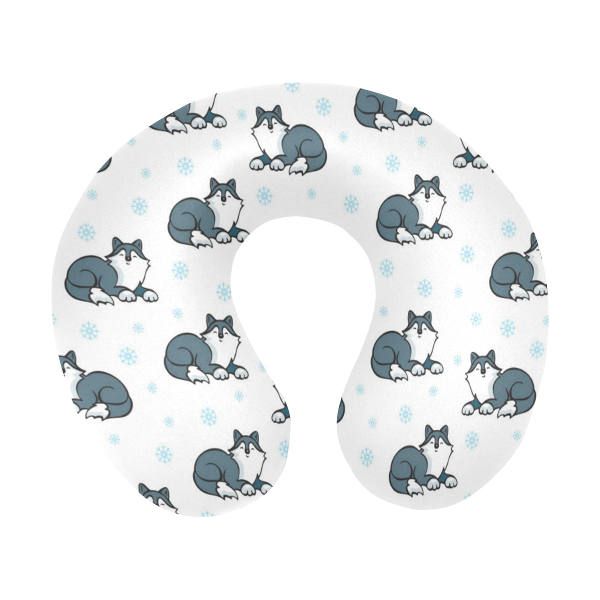 Alaskan Malamute Pattern Print Design 03 U-Shaped Travel Neck Pillow