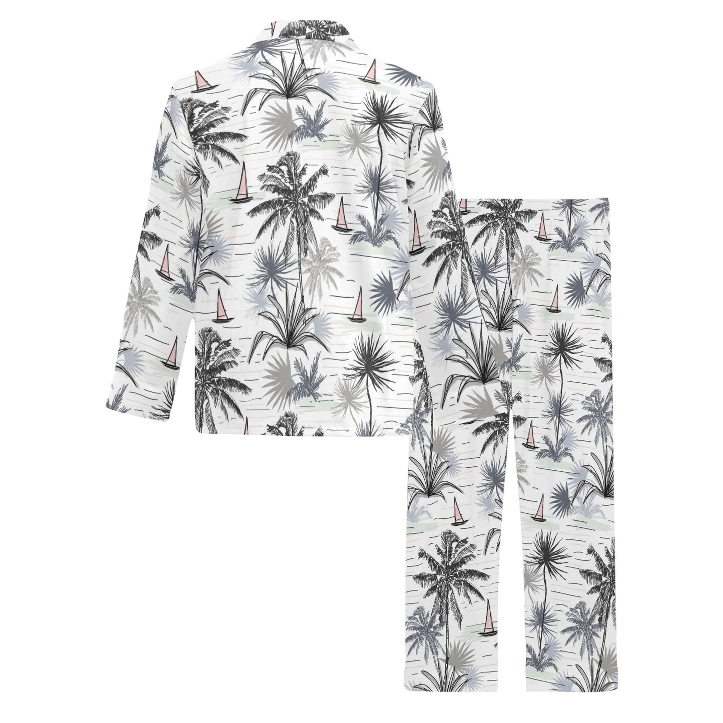 Pacific island Pattern Print Design A04 Men's Long Pajama Set
