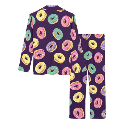 Donut Pattern Print Design DN08 Women's Long Pajama Set
