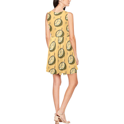 Durian Pattern Print Design DR02 Sleeveless Dress