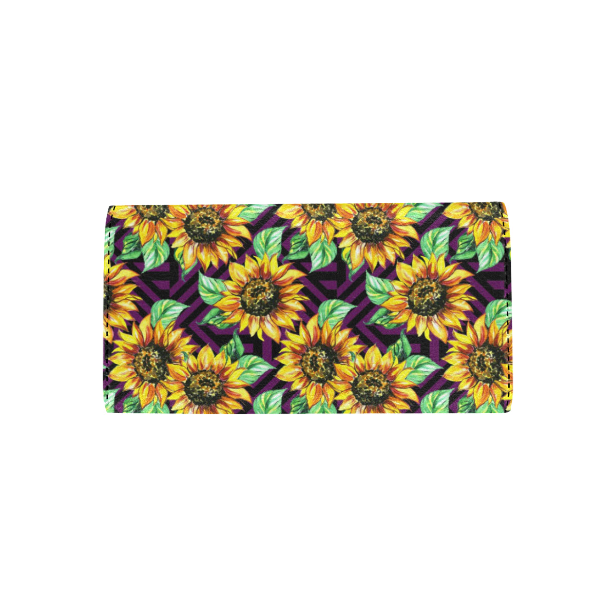 Sunflower Pattern Print Design SF012 Women's Trifold Wallet