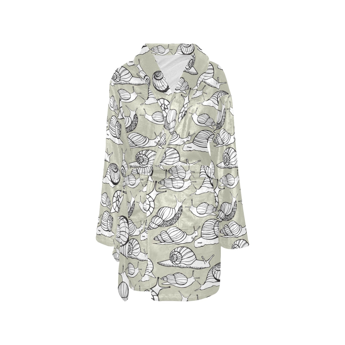 Snail Pattern Print Design 03 Women's Fleece Robe