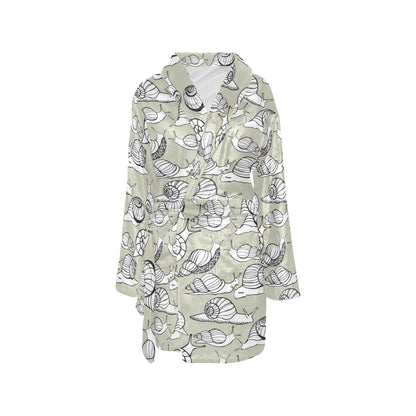 Snail Pattern Print Design 03 Women's Fleece Robe