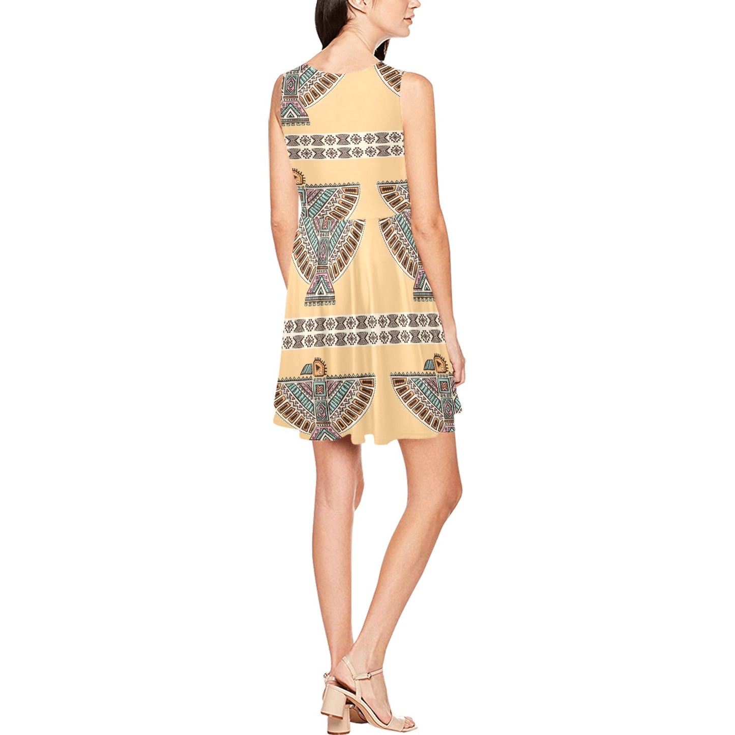 Native American Eagle Pattern Sleeveless Dress