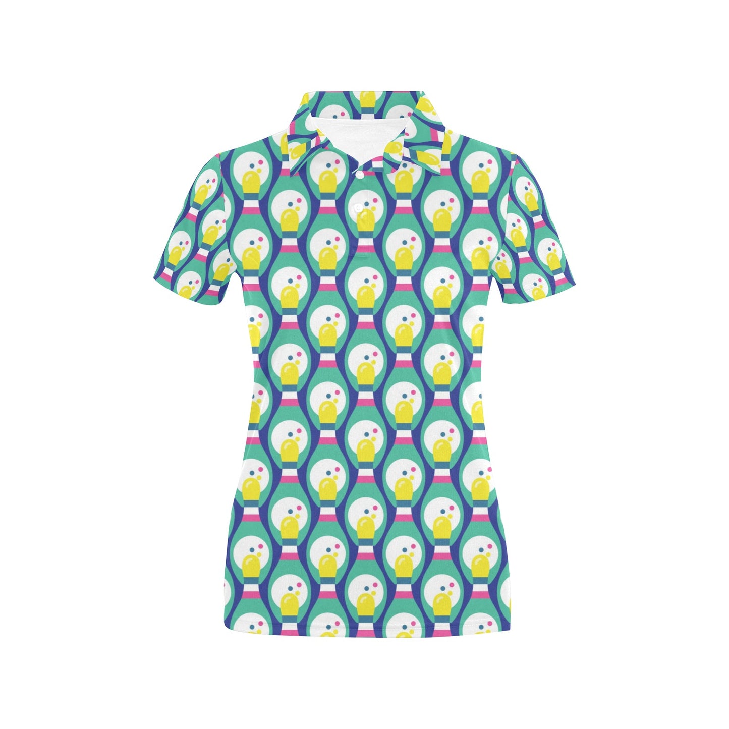 Bowling Pattern Print Design 04 Women's Polo Shirt
