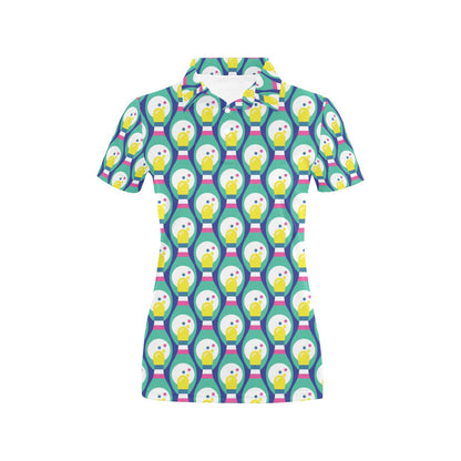 Bowling Pattern Print Design 04 Women's Polo Shirt