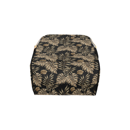 Brown Tropical Palm Leaves Diaper Bag Backpack