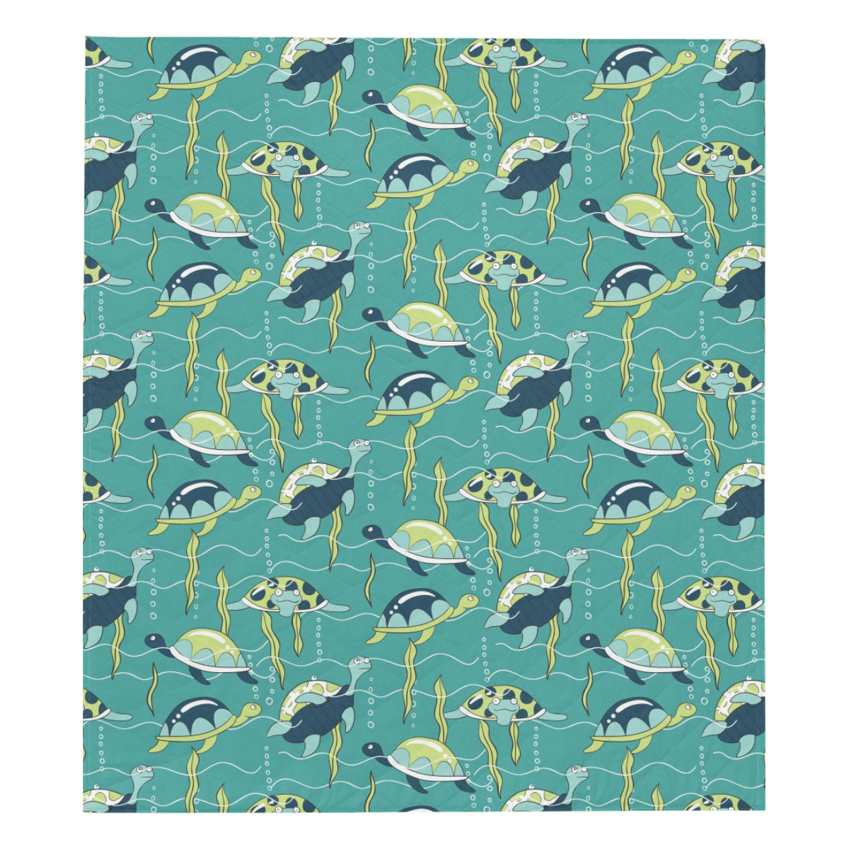Sea Turtle Pattern Print Design T08 Premium Quilt