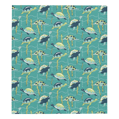 Sea Turtle Pattern Print Design T08 Premium Quilt