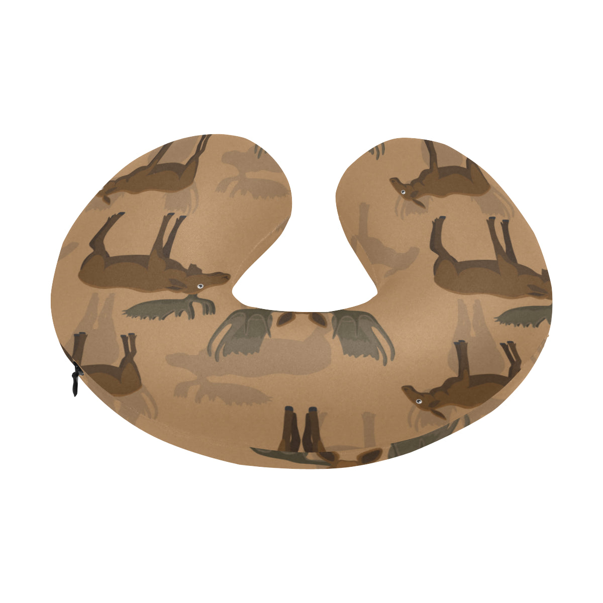 Moose Pattern Print Design 03 U-Shaped Travel Neck Pillow