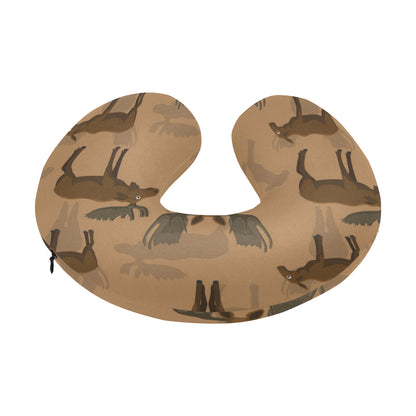 Moose Pattern Print Design 03 U-Shaped Travel Neck Pillow