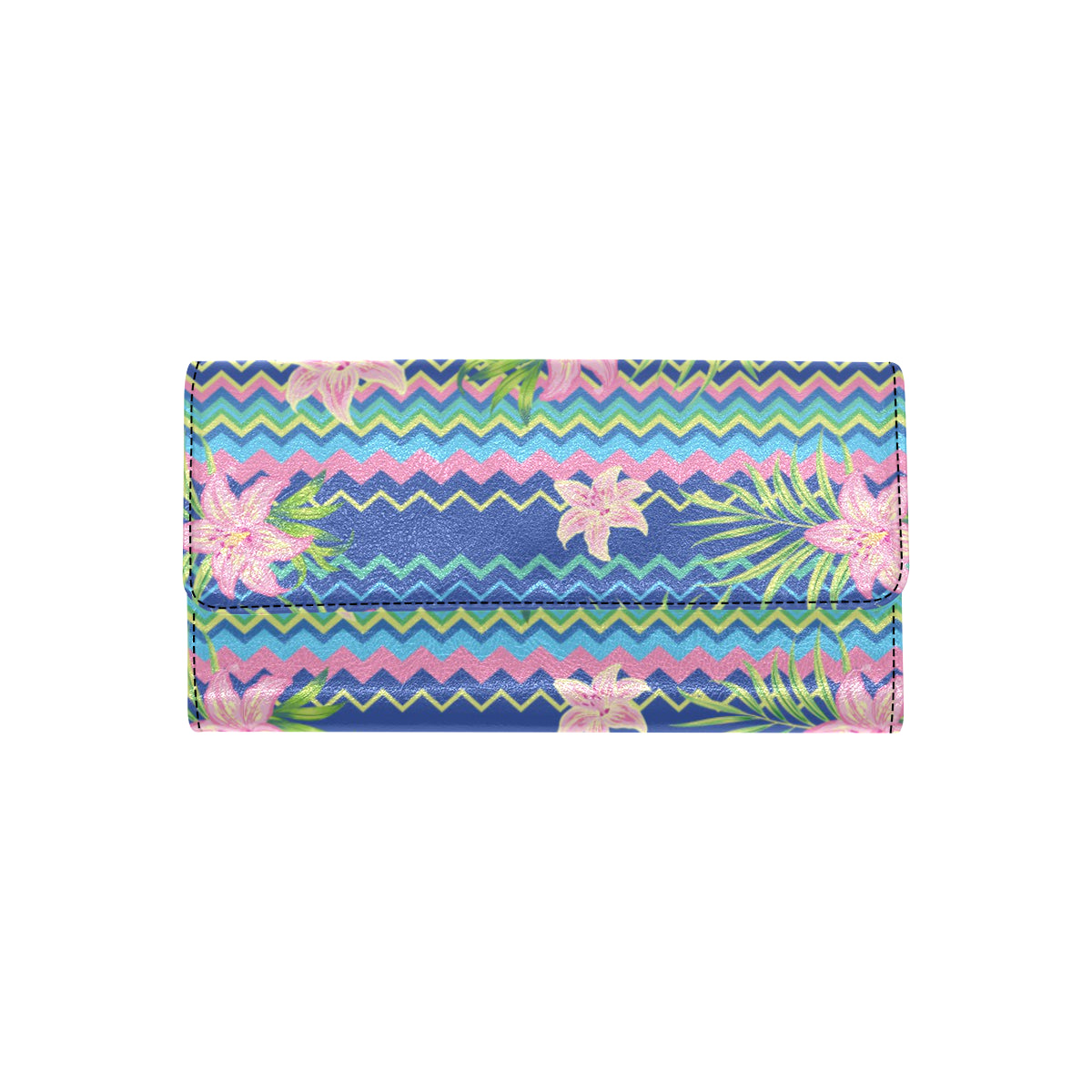 Lily Pattern Print Design LY015 Women's Trifold Wallet