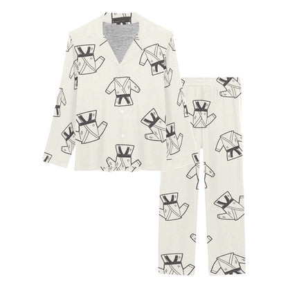 Karate Pattern Print Design 01 Women's Long Pajama Set