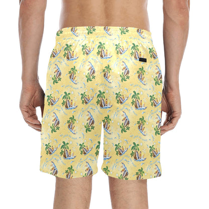 Surf Catch the Wave Design Men's Swim Trunks Beach Shorts