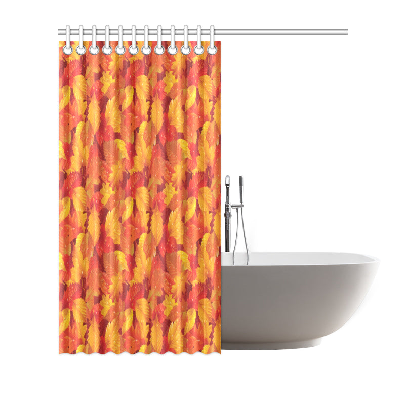 Elm Leave Autum Print Pattern Shower Curtain
