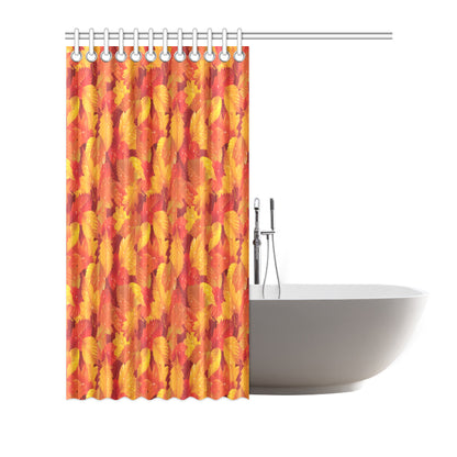 Elm Leave Autum Print Pattern Shower Curtain