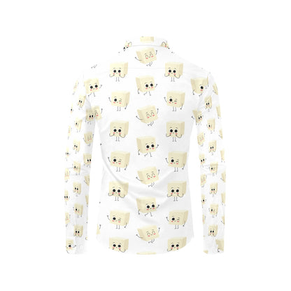 Tofu Print Design LKS301 Men's Long Sleeve Dress Shirt