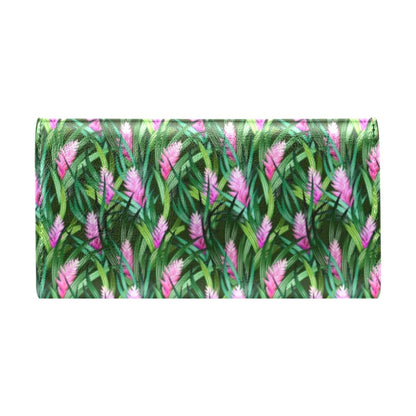 Tropical Folower Pink Heliconia Print Women's Trifold Wallet