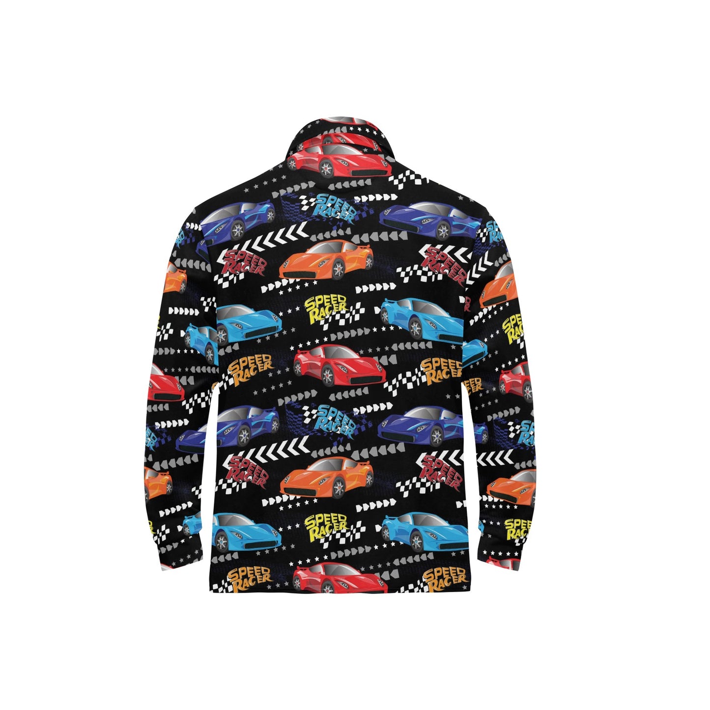 Racing Pattern Print Design A05 Long Sleeve Polo Shirt For Men's