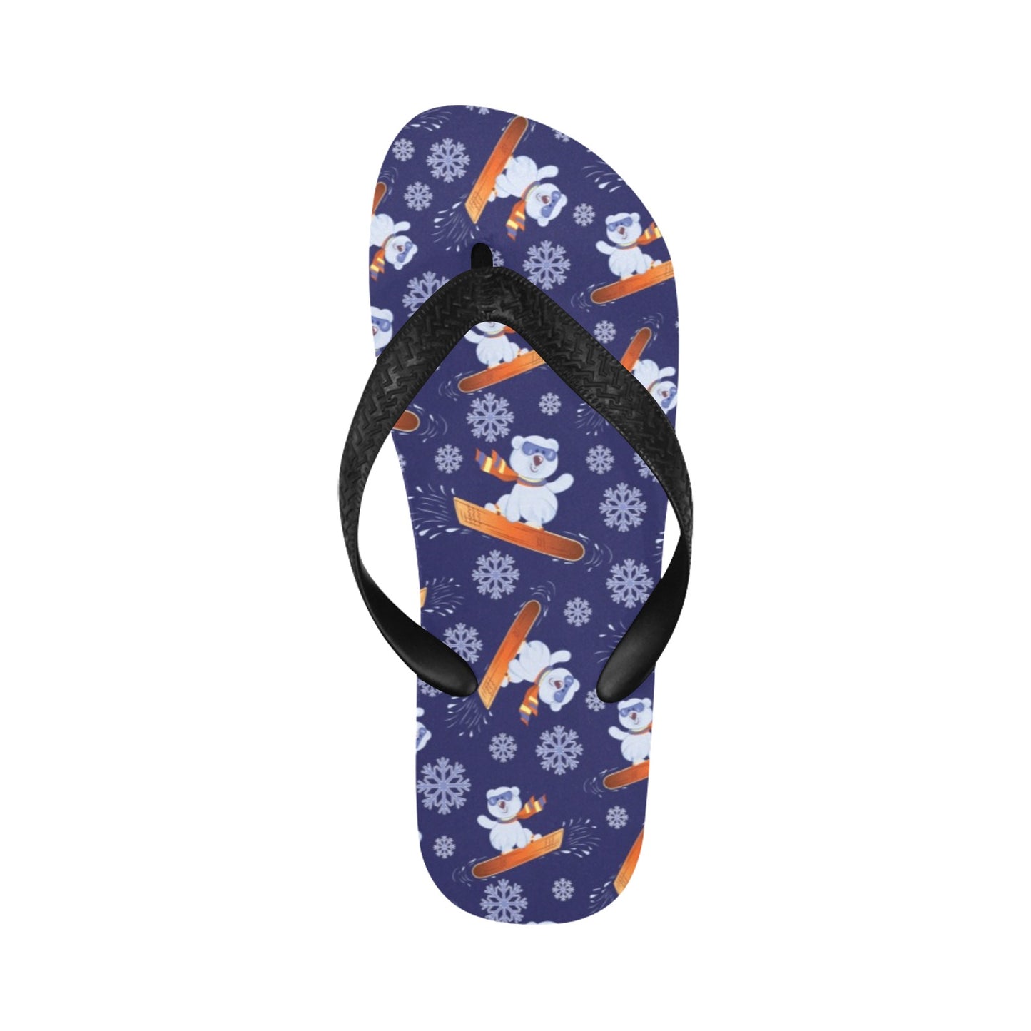 Snowboard Bear Print Design LKS305 Flip Flops
