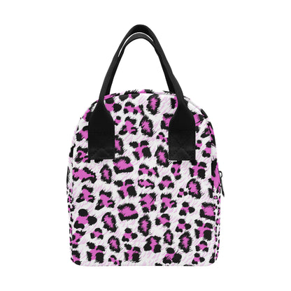 Leopard Pink Skin Print Insulated Lunch Bag