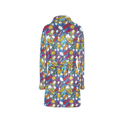 Comic Book Pattern Print Design 02 Women's Fleece Robe