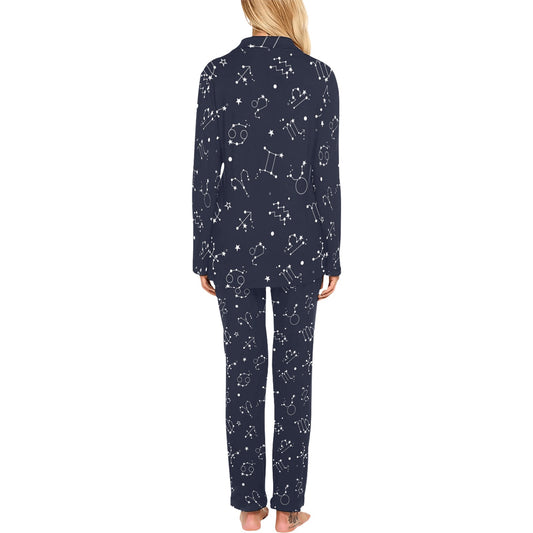 Constellation Pattern Print Design 05 Women's Long Pajama Set