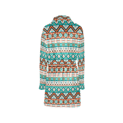 Navajo Style Print Pattern Women's Fleece Robe