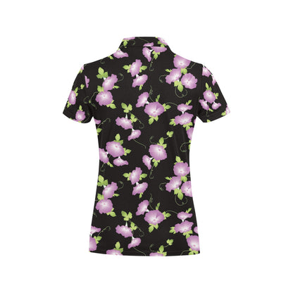 Morning Glory Pattern Print Design MG02 Women's Polo Shirt