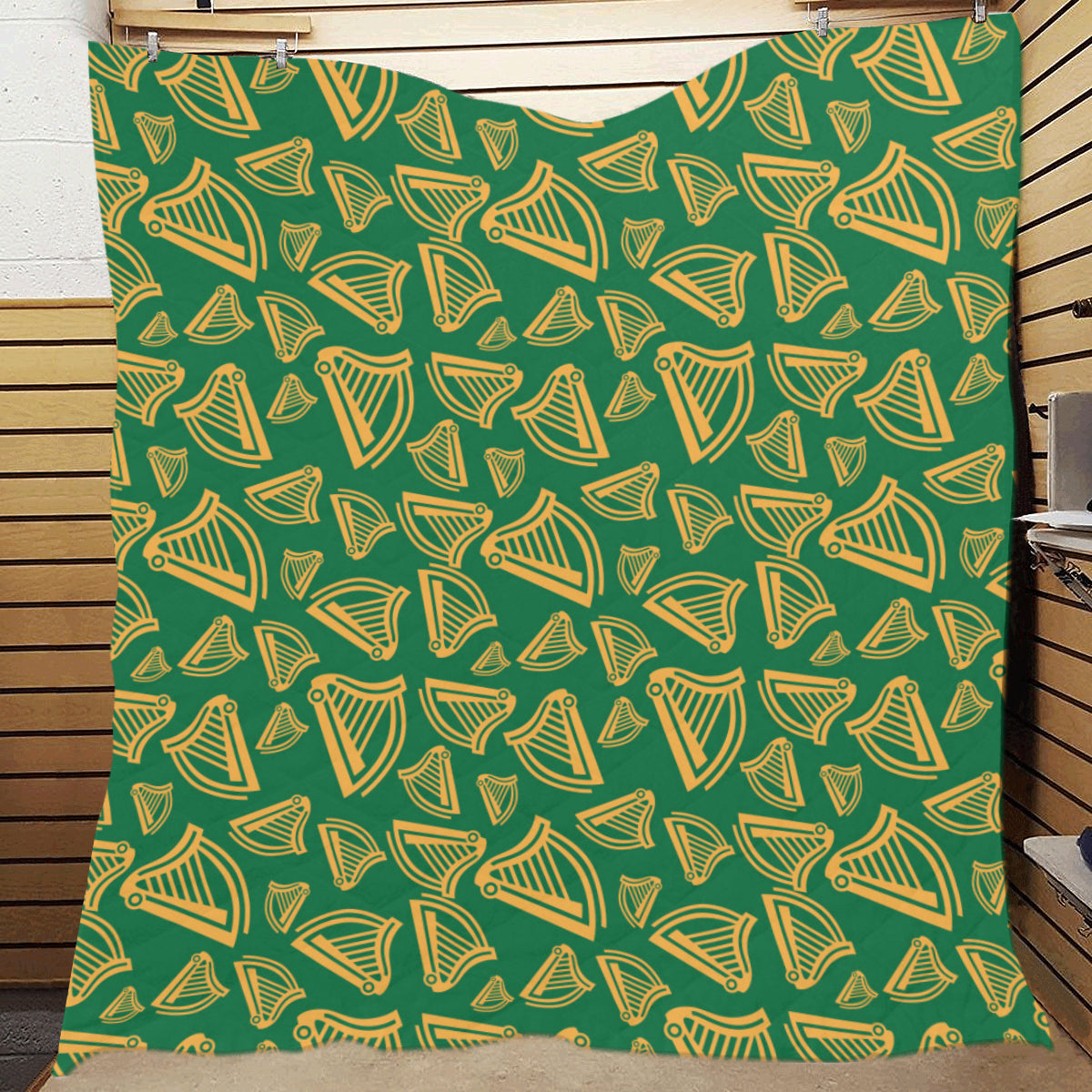 Harp Pattern Print Design 03 Premium Quilt